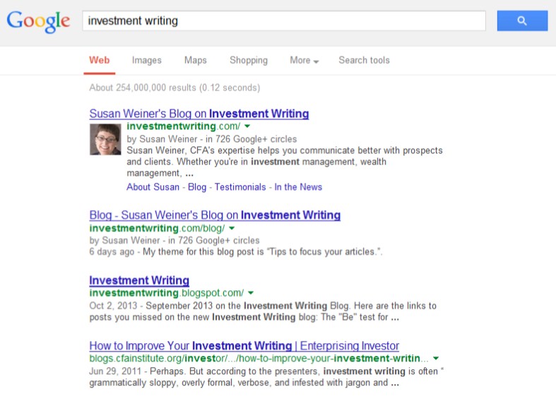 investment writing