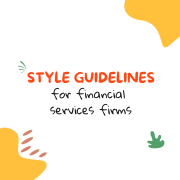style guidelines for financial services firms
