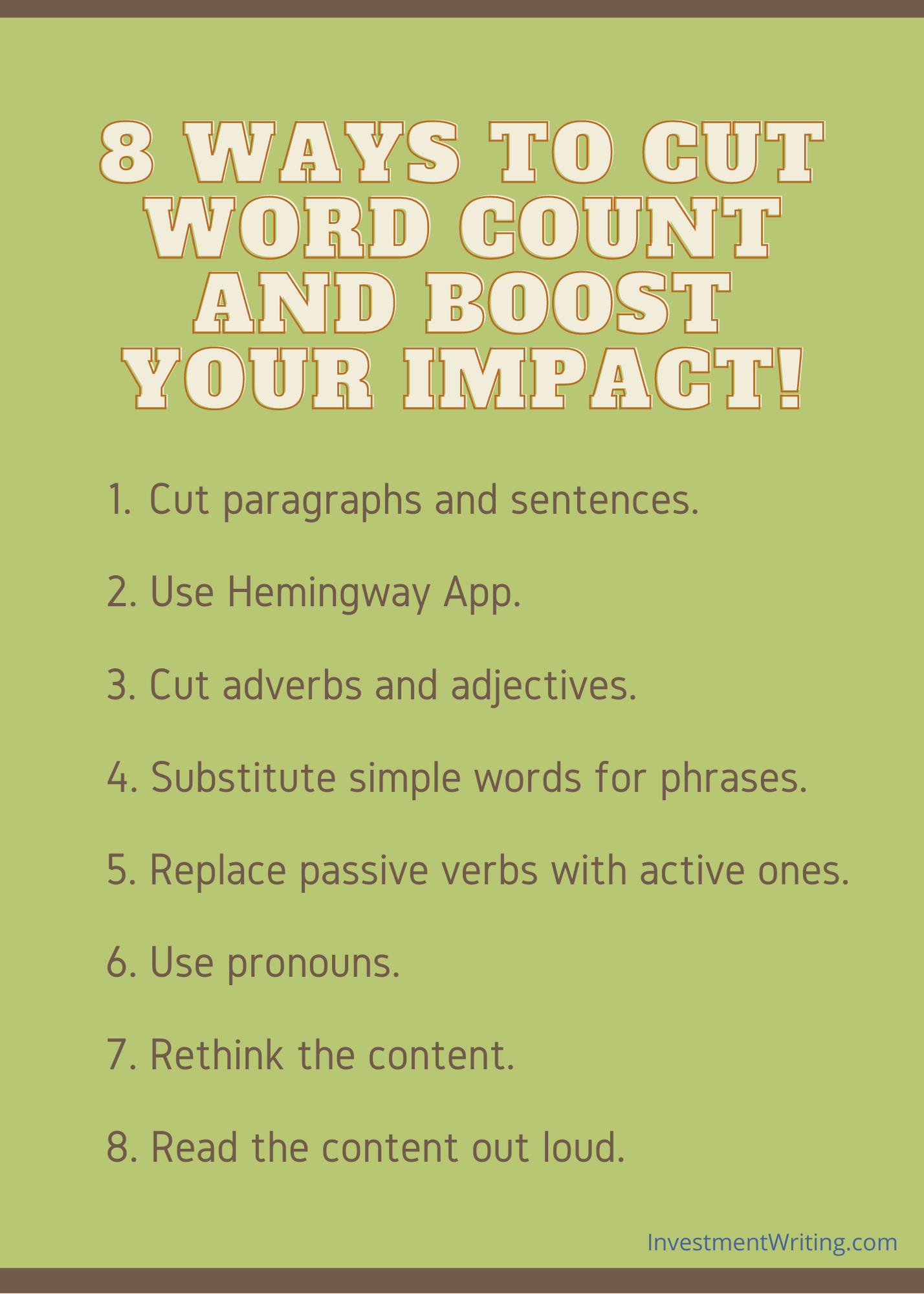 8 Ways To Cut Word Count And Boost Your Impact Susan Weiner s Blog 